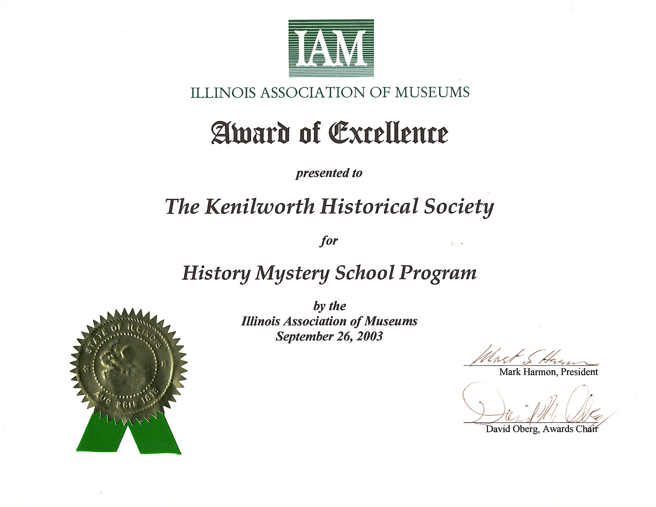 IAM – History Mystery School Program