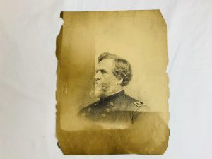 This sketch of an unknown Union general is part of a larger series of sketches Alden did of Union officials such as General Ulysses Grant, General John Rawlins, and Major General John M. Palmer (who went on to become the 15th governor of Illinois).