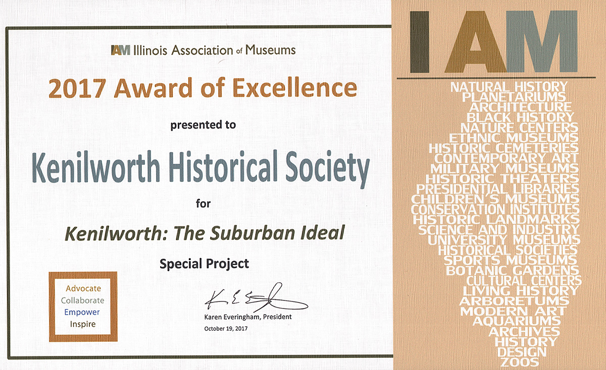 IAM award for Kenilworth: The Suburban Ideal 2017