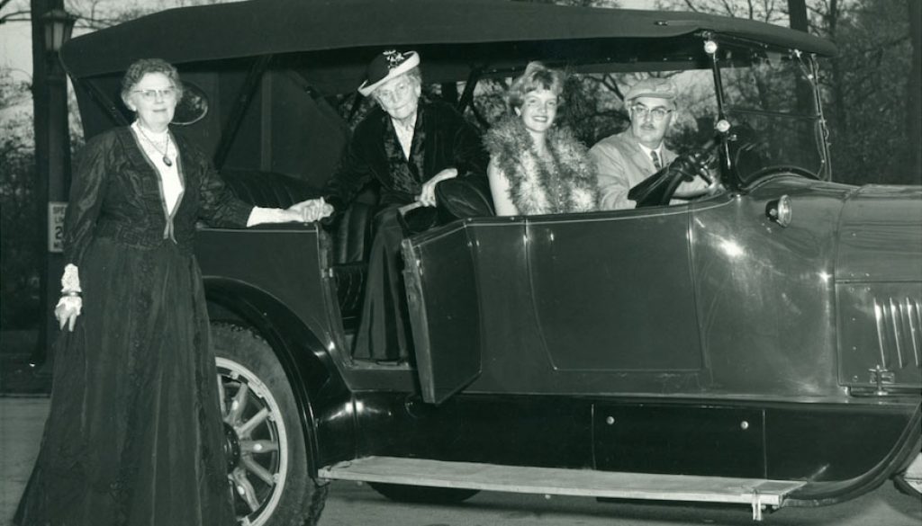 Arriving to the costume party hosted by the Kenilworth Historical Society, 1961, KHS