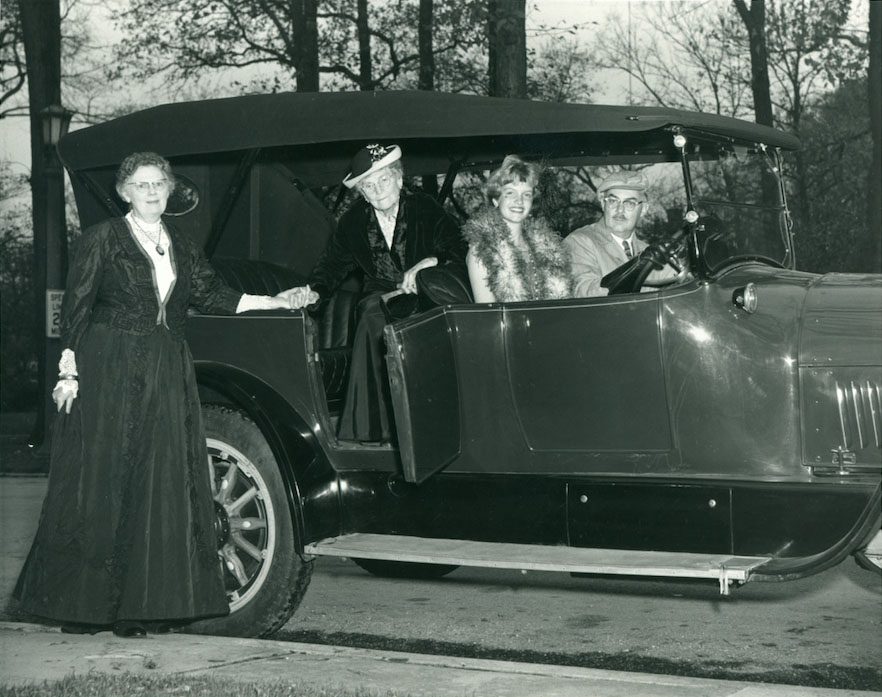 Arriving to the costume party hosted by the Kenilworth Historical Society, 1961, KHS