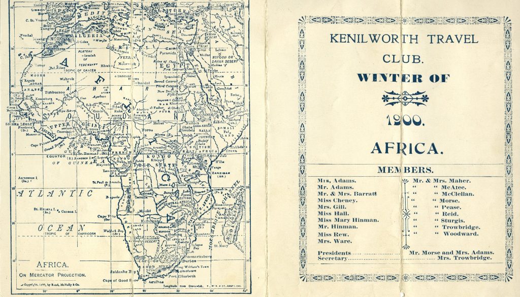 The Kenilworth Travel Club was organized in 1895