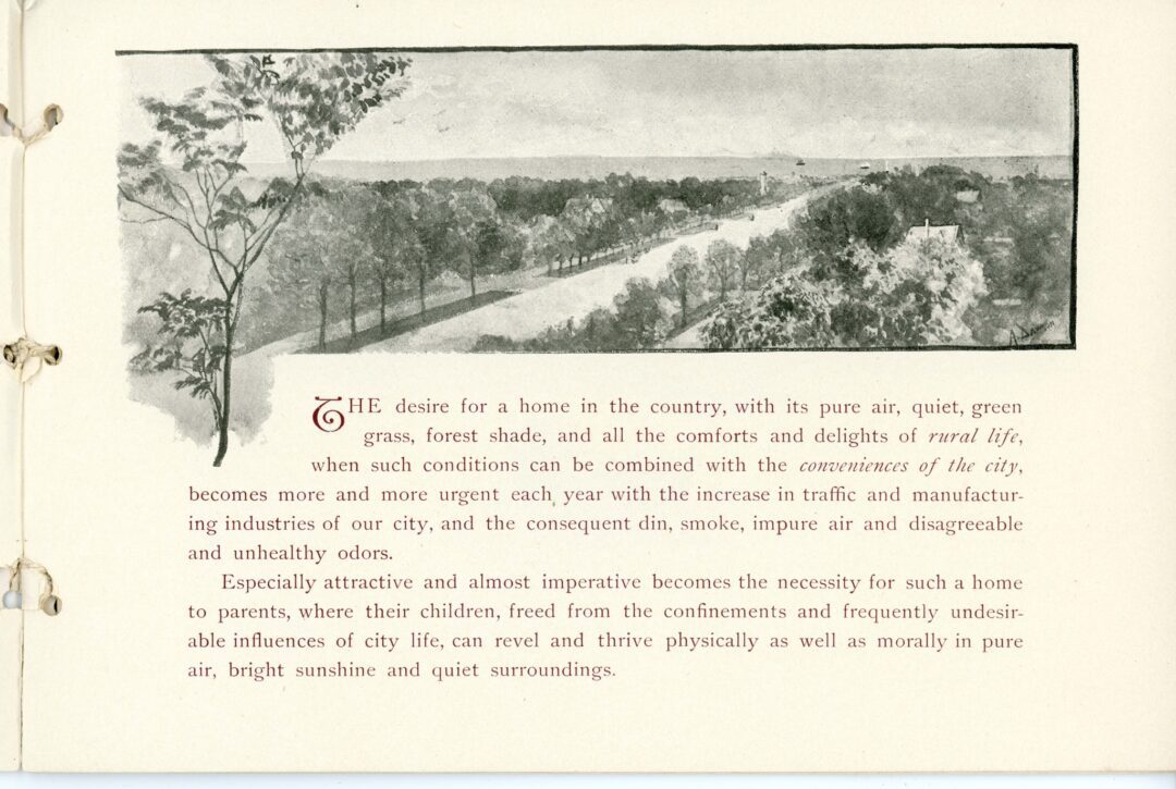 1890 brochure, which was produced by the Kenilworth Company to promote the attractive features of Kenilworth