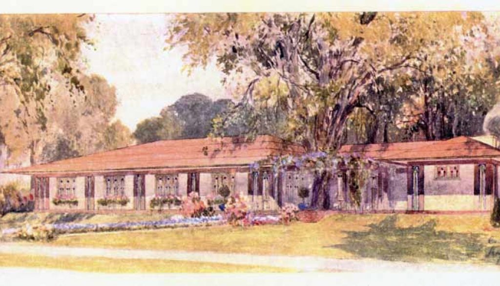 Above image is a water color painting of the Kenilworth Assembly Hall. The artists will be facing the hall, but they may choose to paint a different view. Below is a photo of said hall.
