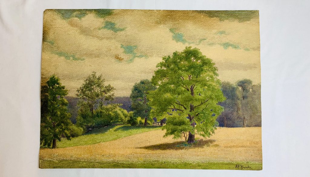 One of Alden’s many landscape portraits, signed “AF Brooks”