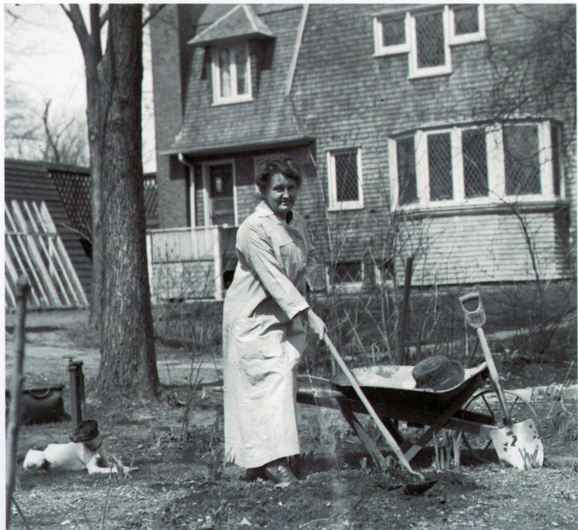 Anne Spicer in her garden